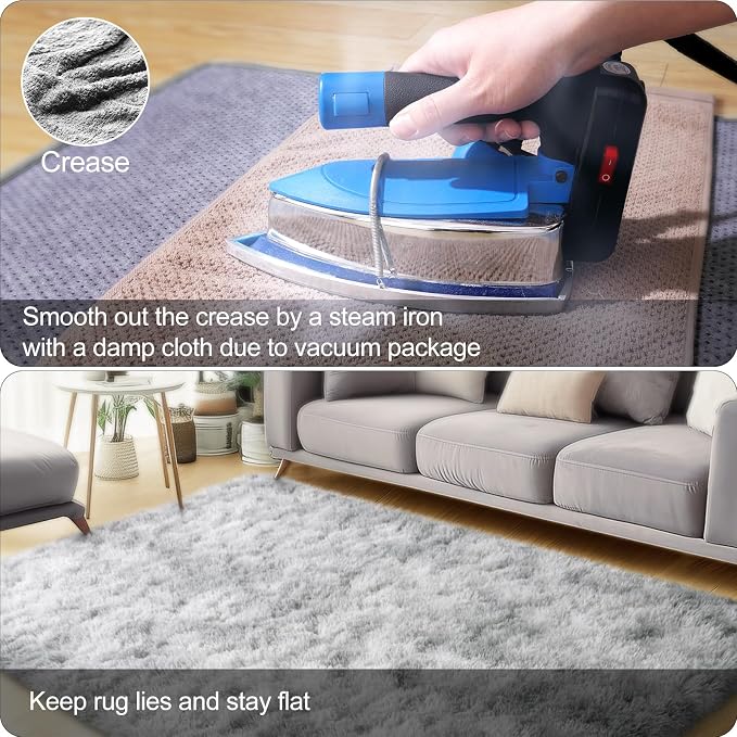 qulint 6x9 Area Rugs for Living Room, Soft Fluffy Bedroom Area Rug 6x9 Shag - Image 5