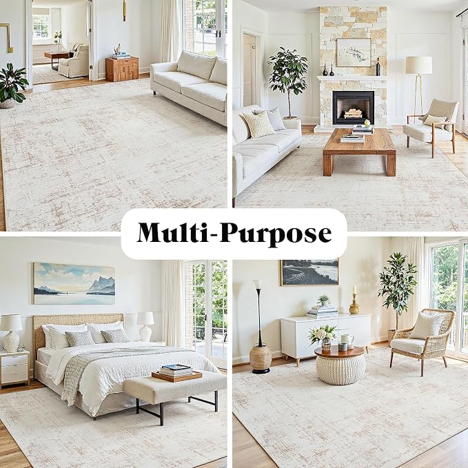 10x14 Area Rugs for Living Room Washable Rug: Anti-Skid Abstract Modern Living - Image 8