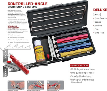 Lansky Deluxe Knife Sharpening System: 5-Stone Ceramic Knife Sharpener Kit - Image 2