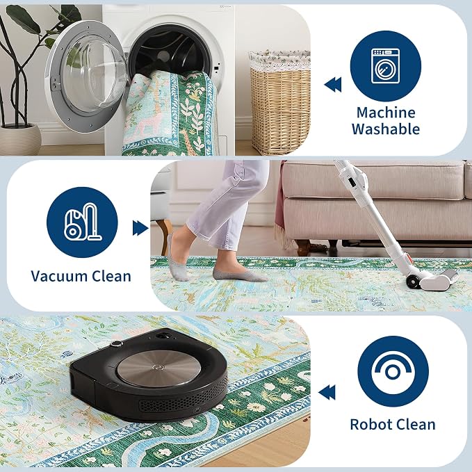 4x6 Whimsical Safari Nursery Area Rug Washable Non Slip Small Living Room Rugs - Image 8