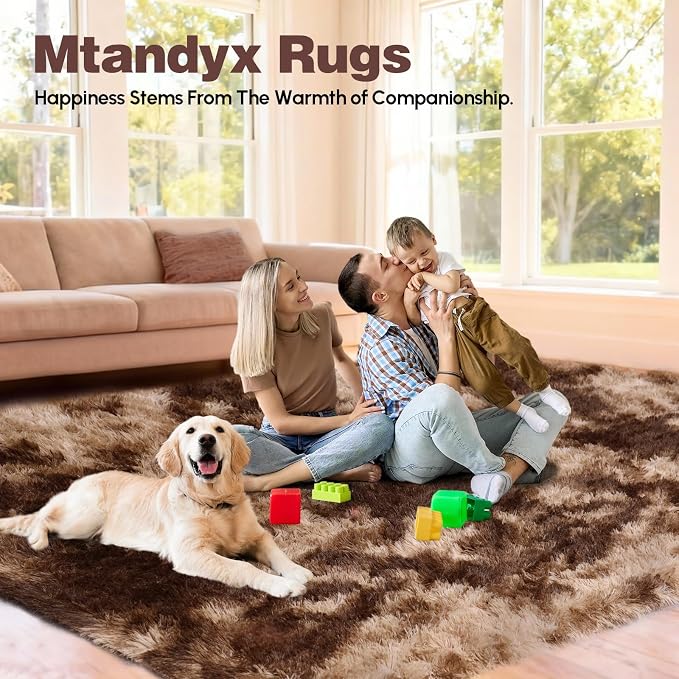 5x7 Plush Fluffy Area Rugs, Large Soft Carpet, Upgraded Non-Slip Rectangular Rug - Image 6