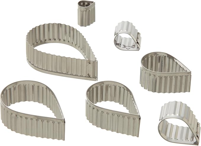 Ateco Fluted Edge Tear Drop Cutters in Graduated Sizes, Stainless Steel by Ateco