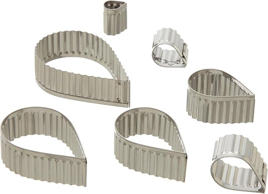 Ateco Fluted Edge Tear Drop Cutters in Graduated Sizes, Stainless Steel by Ateco