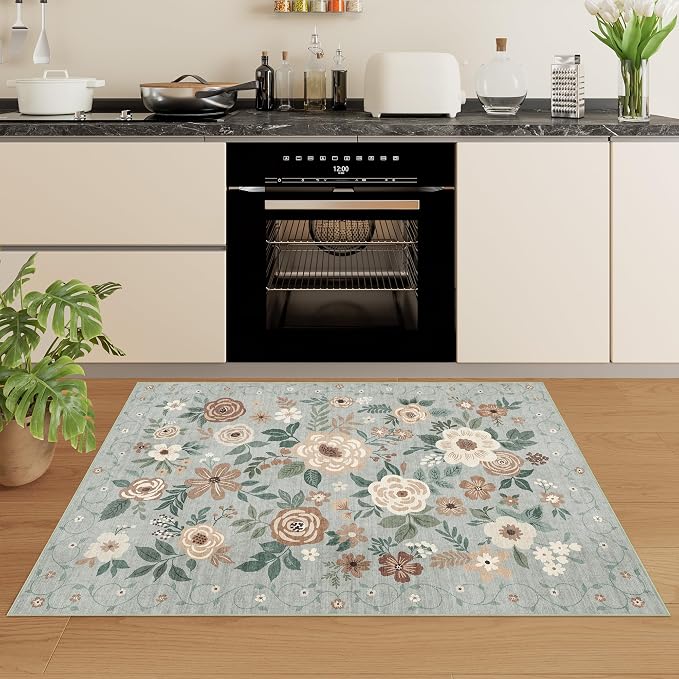 DUKINO 3x5 Area Rug, Floral Rugs - Image 7