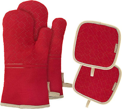 4Pcs Oven Mitts and Pot Holders Set, 572F Heat Resistant Oven Glove, Soft by Tormays