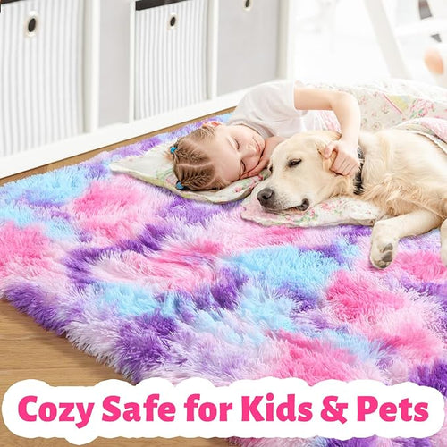Amdrebio Hot Pink Rainbow Area Rug - Image 2