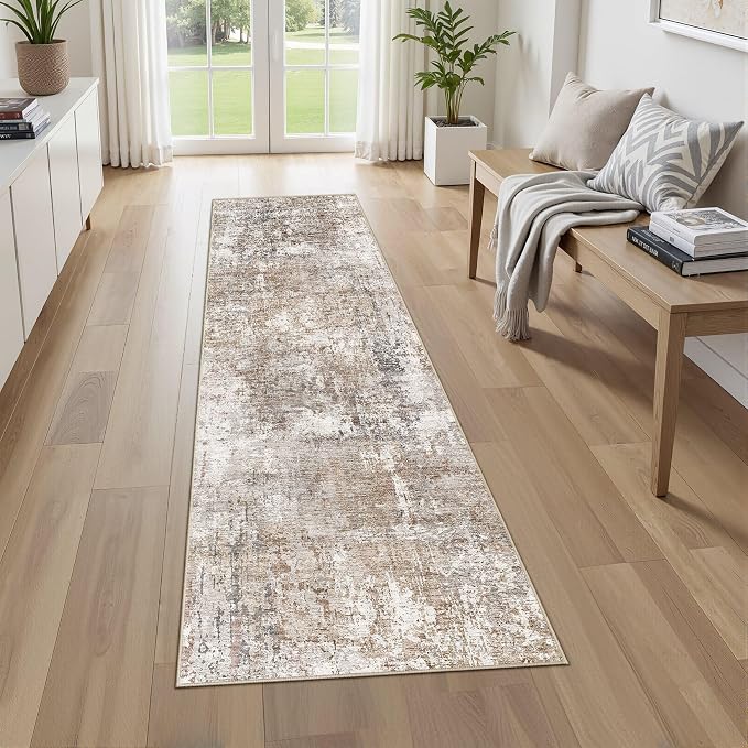 UERMEI 2x8 Washable Runner Rug for Hallway, Non Slip Low Pile Kitchen Carpet - Image 2