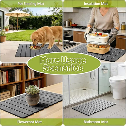 Large Stone Dish Drying Mat for Kitchen Counter, Water Absorbent Diatomaceous - Image 7