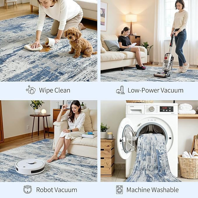 Area Rugs 5x7 Living Room: Large Soft Washable Rug Modern Abstract Anti-Skid - Image 5