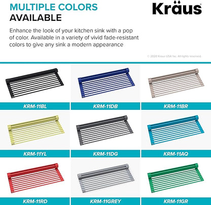 Kraus Multipurpose Workstation Sink Roll-Up Dish Drying Rack, Colander and - Image 11