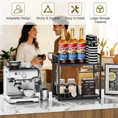 Giikin Kitchen Countertop Organizer, 2 Tier Coffee Bar Organizer, Kitchen - Image 2