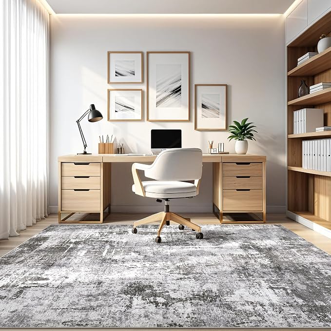 6x9 Area Rugs Living Room: Large Washable Abstract Modern Soft Rug Stain - Image 8