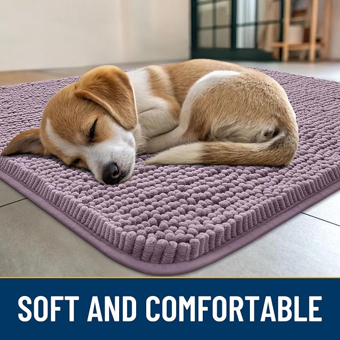 Smiry Dog Door Mat for Muddy Paws 59x35, Absorbent Dirt Trapper, Non-Slip - Image 2