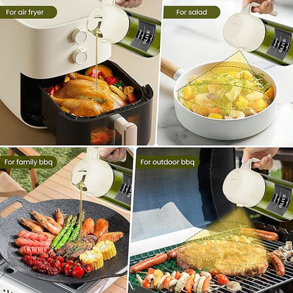 LAKUMIQI 2 in 1 Oil Sprayer for Cooking, 16oz Olive Oil Dispenser Bottle for - Image 5