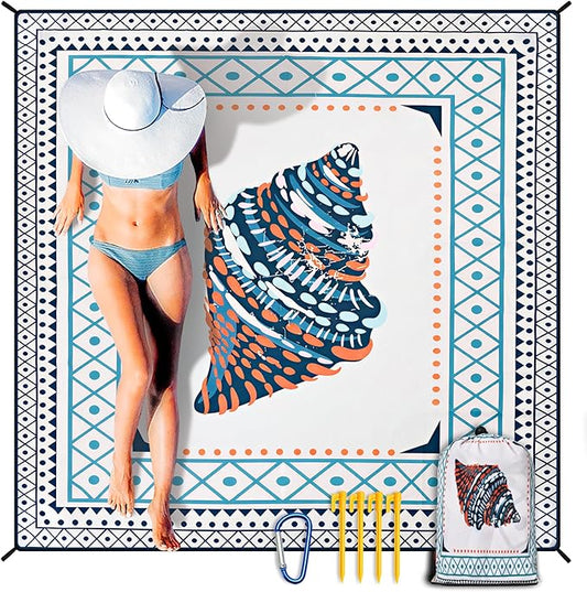 HIHOHO Beach Blanket Waterproof Sandproof Extra Large Beach Mat 79" X by HIHOHO