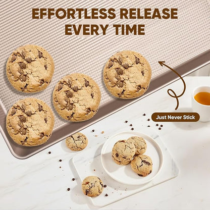 Sakerplus Nonstick Baking Sheet Pan Set of 3, Heavy Duty Cookie Sheets - Image 7
