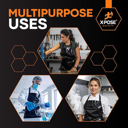Xpose Safety Heavy Duty Vinyl Waterproof Aprons, Industrial and Commercial Use - Image 2