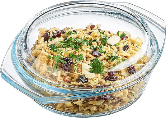 Glass Casserole Dish, 1 Quart Covered Bowl by SIMAX