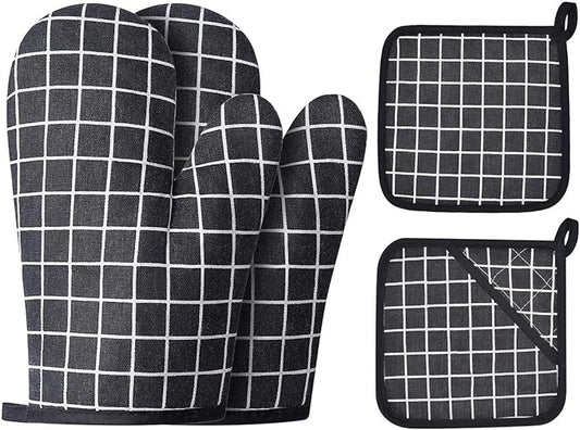 Oven Mitts and Potholders BBQ Gloves-Oven Mitts and Pot Holders by Win+Change