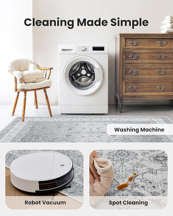 AMADA HOMEFURNISHING 5x7 Area Rugs, Washable Living Room Rug - Image 4