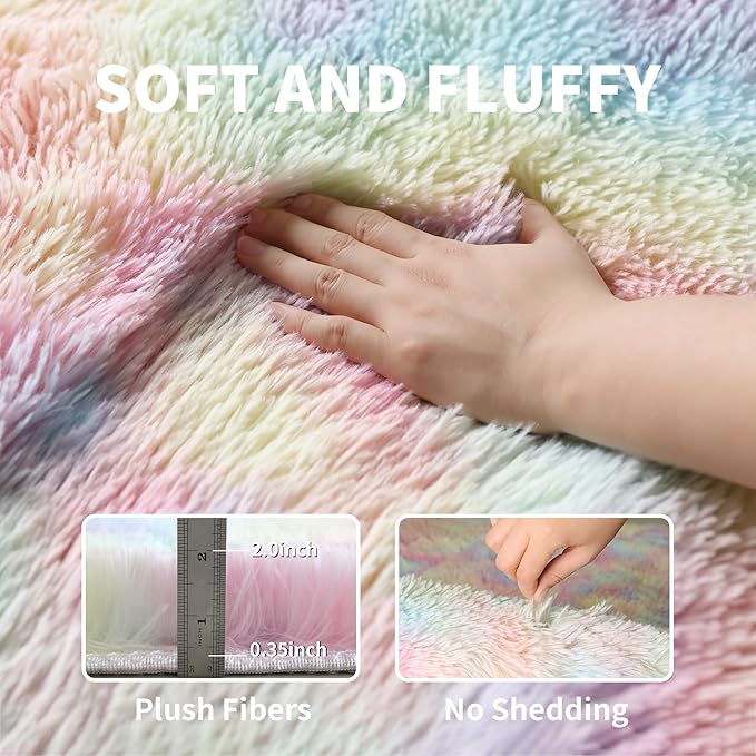 KCHOWUA Fluffy Fuzzy Unicorn Rugs - Image 4
