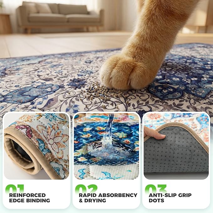 Hompet Cat Litter Mat 2 Pack, 24.8x54 Large Machine Washable Trapping Mats - Image 5