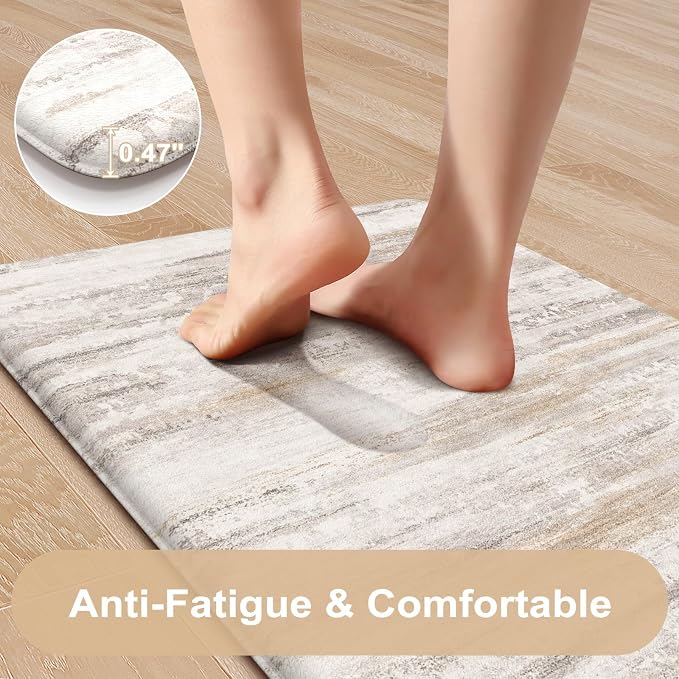 KIMODE Anti Fatigue Mats for Kitchen Floor, Farmhouse Kitchen Runner Rugs - Image 3