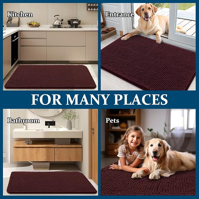 OLANLY Dog Door Mat for Muddy Paws 70x24, Absorbs Moisture and Dirt, Absorbent - Image 8