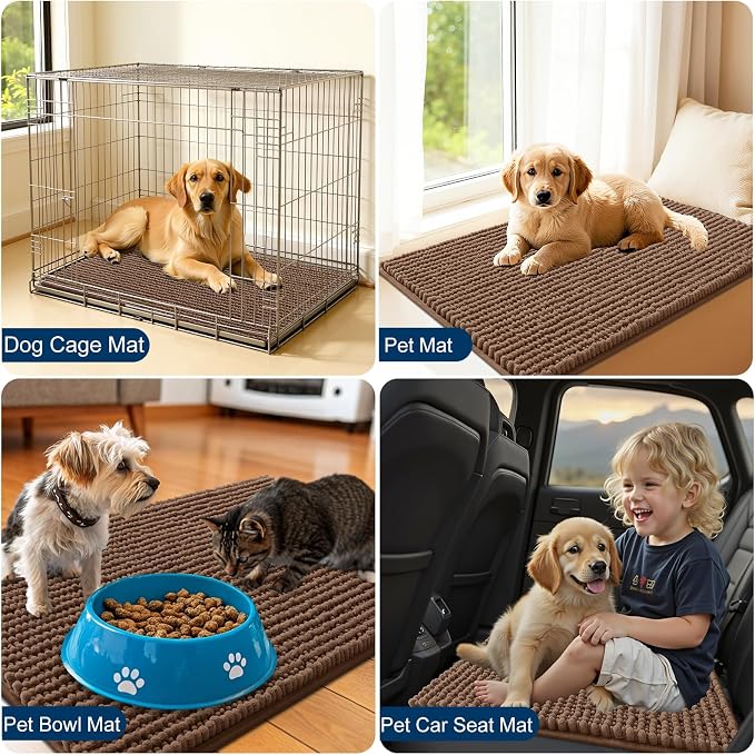 OLANLY Dog Door Mat for Muddy Paws 30x20, Ultra Absorbent Chenille Mud Doormat - Image 7