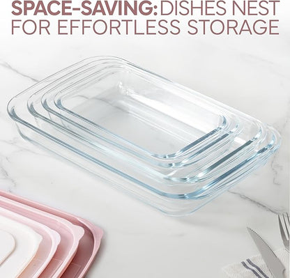 COOK WITH COLOR 8 PC. Glass Baking Dish Set with Lids - Image 4