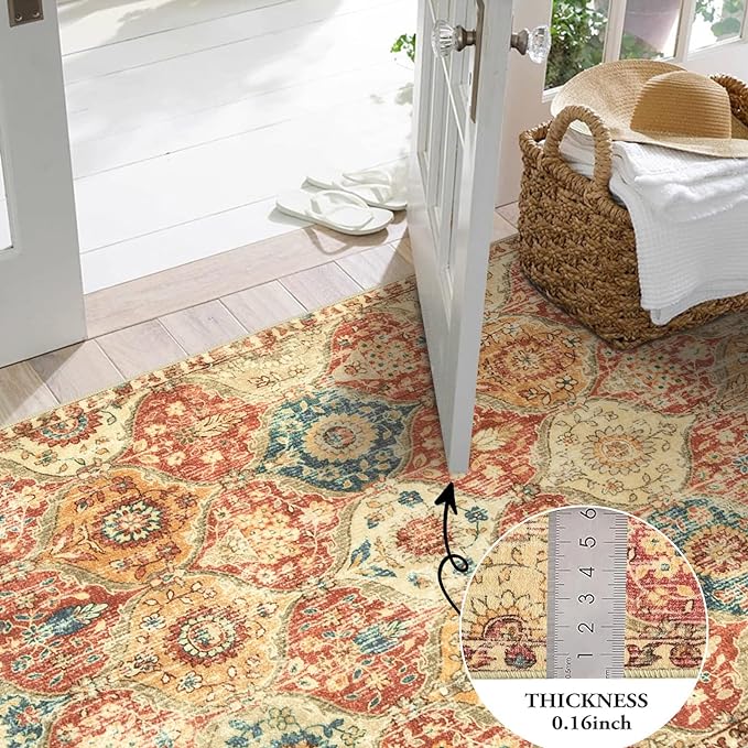 Lahome Moroccan Trellis Hallway Rug, 2x5 Washable Runner Rug Non Slip Kitchen - Image 3