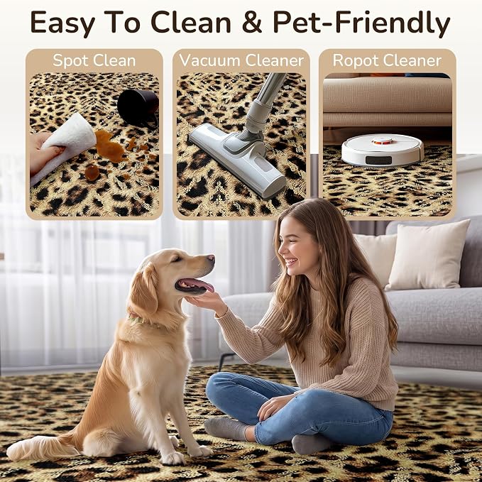 BESTSWEETIE Area Rug 8x10 Rug Machine Washable Non-Slip Low Pile Print Pattern - Image 6
