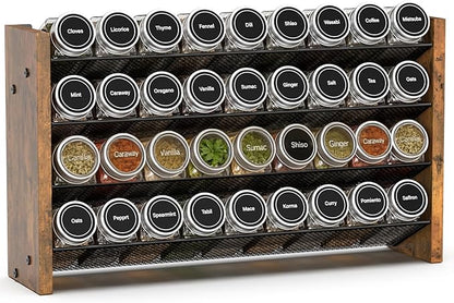 NESAPTO Spice Rack Organizer for Cabinet, Wood 4-Tier Vertical Seasoning by NESAPTO