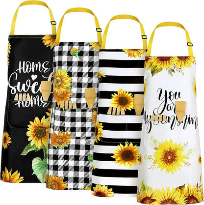 Geetery 4 Pcs Chicken Aprons for Women Rooster Print Apron Waterproof by Geetery