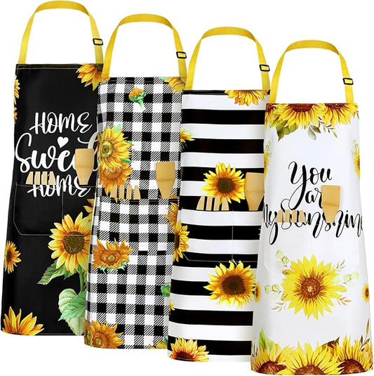Geetery 4 Pcs Chicken Aprons for Women Rooster Print Apron Waterproof by Geetery