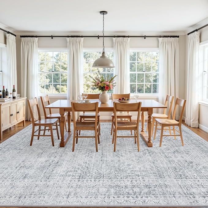 4x6 Area Rugs for Living Room: Vintage Boho Neutral Washable Rug Indoor Soft - Image 9