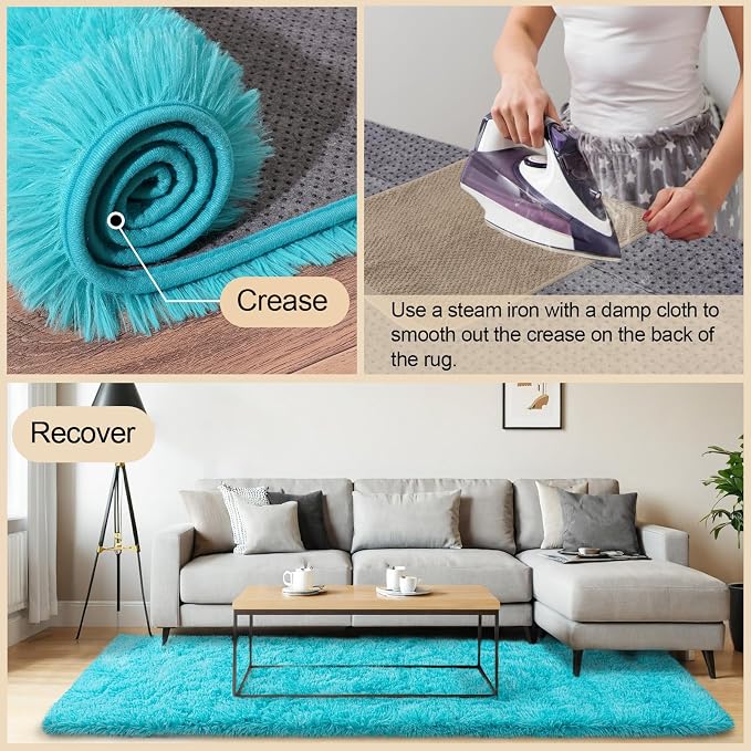 Mugorn 2x3 Rugs for Bedroom, Fluffy Area Rugs for Living Room, Soft Shag Kids - Image 4