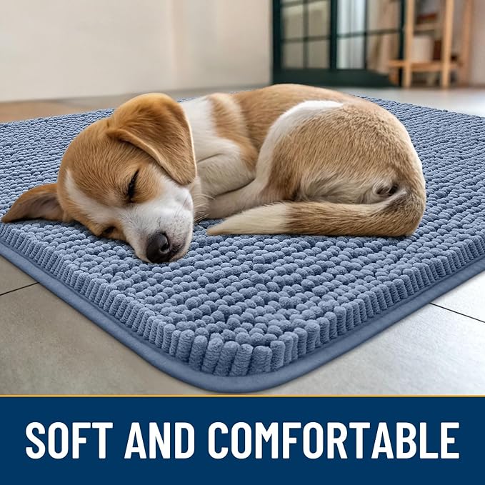 Smiry Dog Door Mat for Muddy Paws 47x32, Absorbent Dirt Trapper, Non-Slip - Image 2