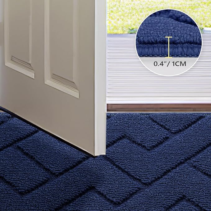 hicorfe Door Mat Indoor Entrance, TPR Backing Dirt Trapper Front Door Mat - Image 4