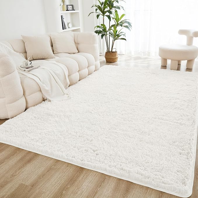 Litanika 9x12 Shag Area Rug for Living Room Bedroom, Non-Shedding Modern Indoor by Litanika