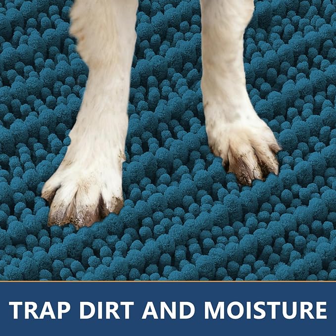 Smiry Dog Door Mat for Muddy Paws 24x16, Absorbent Dirt Trapper, Non-Slip - Image 4