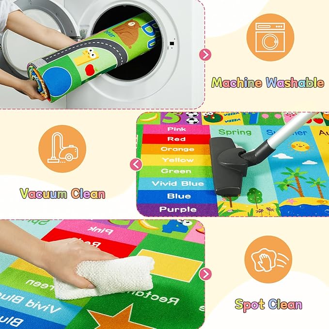 HOMORE Kids Rug, 7x10 ABC Rugs for Playroom Educational Rug for Childerns - Image 7