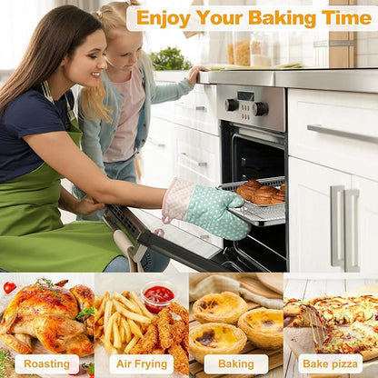 2 Pack Air Fryer Basket for Oven, Large Air Fryer Basket and Tray Stainless - Image 6