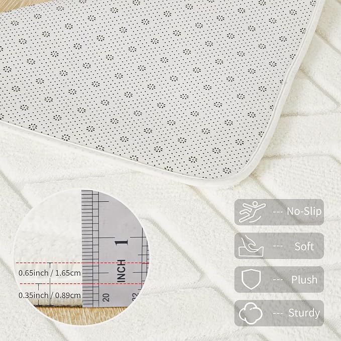6x9 Cream White Washable Area Rug - Image 4