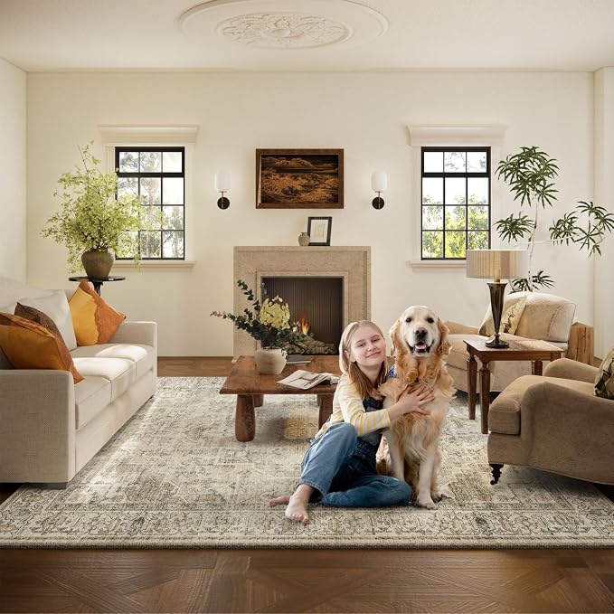 Washable Area Rugs for Living Room: 10x14 Bedroom Area Rugs Boho Vintage Rugs - Image 6