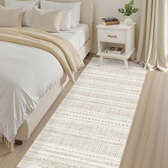 cotiled Hallway 2.6x8 Runner Rugs: Washable Boho Rugs - Image 3
