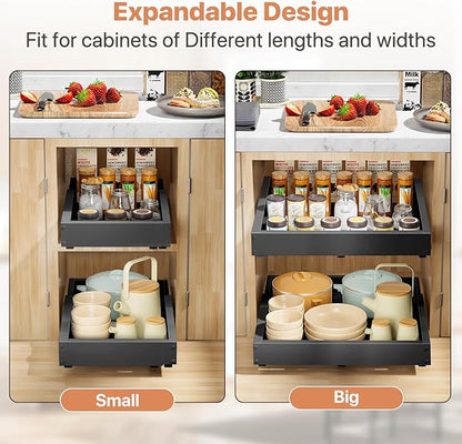 2 Pack Pull out Cabinet Organizer, Width Depth, - Image 8