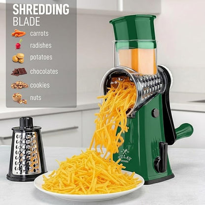 Zulay Kitchen Rotary Cheese Grater 5 Blade Cheese Shredder - Image 3