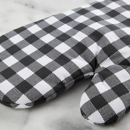 KITCHENAID Gingham Oven Mitt 2-Pack Set, Matte Black - Image 4
