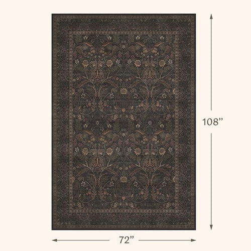 6x9 Dining Room Rugs for Under Table, Washable Carpet Living Room, Dark Brown - Image 2